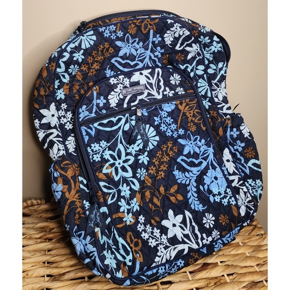 Vera Bradley Handbags - Vera Bradley Campus Backpack Java Blue Retired Floral NWOT Book Bag School